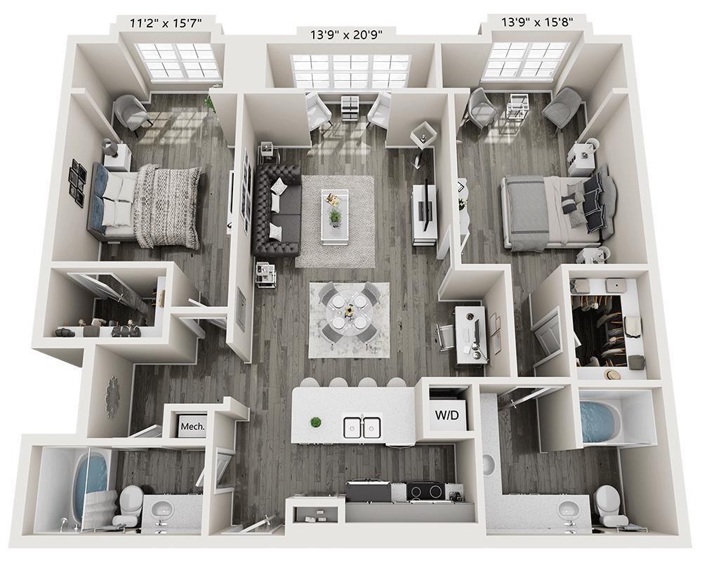 Floor Plan - Two Bedroom B2M
