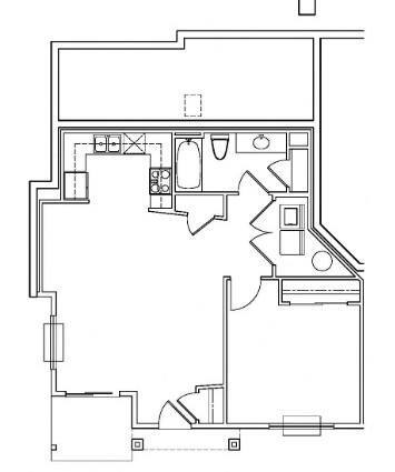 Floor Plan - One Bedroom One Bath ADA 