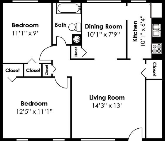 2BR/1BA - 2BB