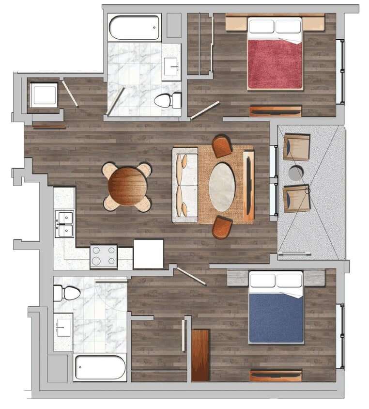 Floor Plan - 2 Bedrooms A