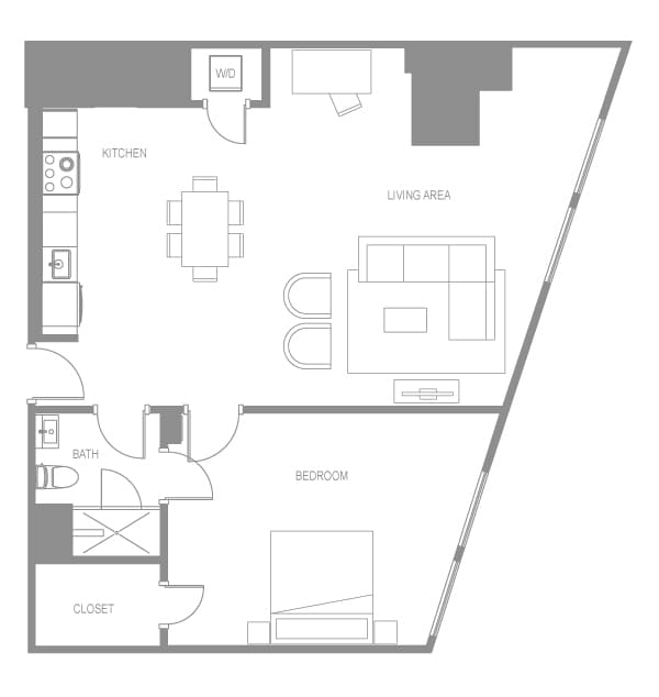 Floor Plan - Montesino One Bedroom D Palazzo