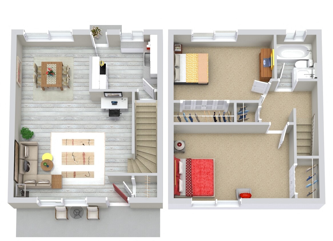 Floor Plan - 2 BEDS | 1 BATH