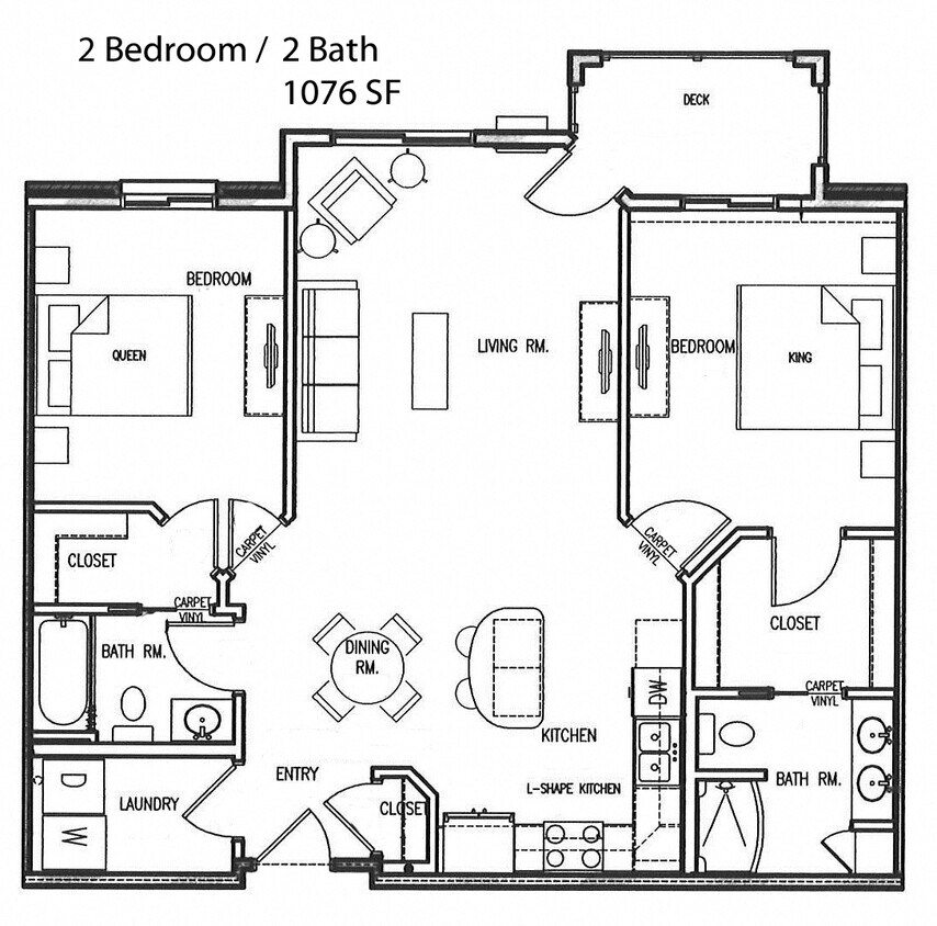 Floor Plan - 2 Bedroom 2 Bath