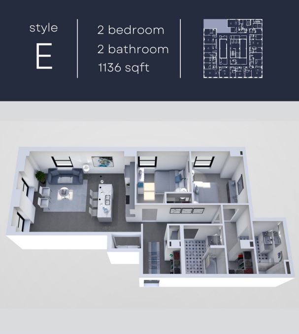 Floor Plan - Unit E - 2B