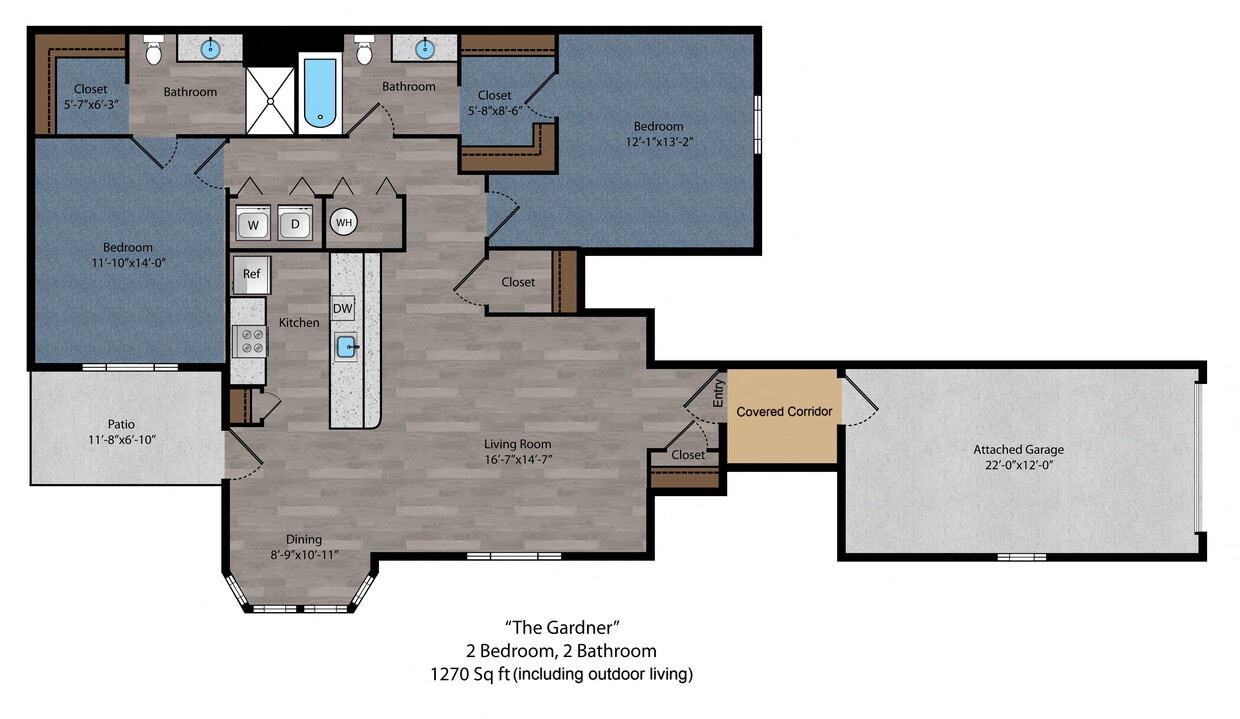 Floor Plan - The Gardner with Garage