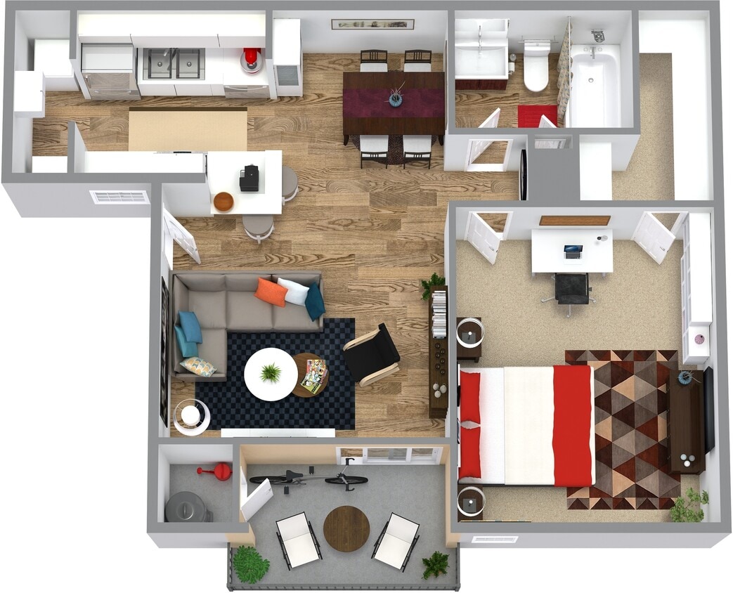 Floor Plan - One Bed One Bath A