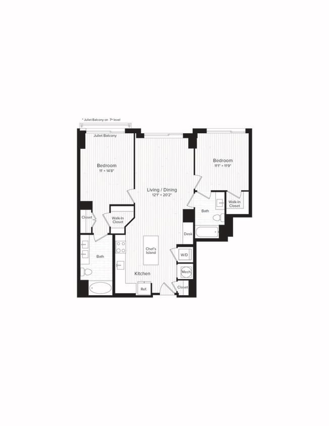 Floor Plan - C01c Two Bedroom Two Bath