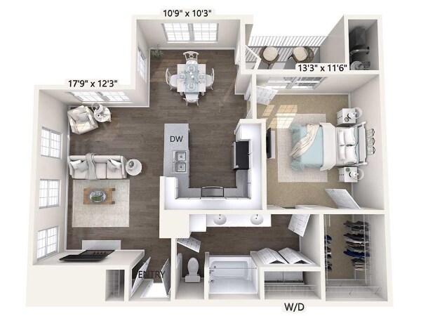 Floor Plan - A3_832SF_balconyBay