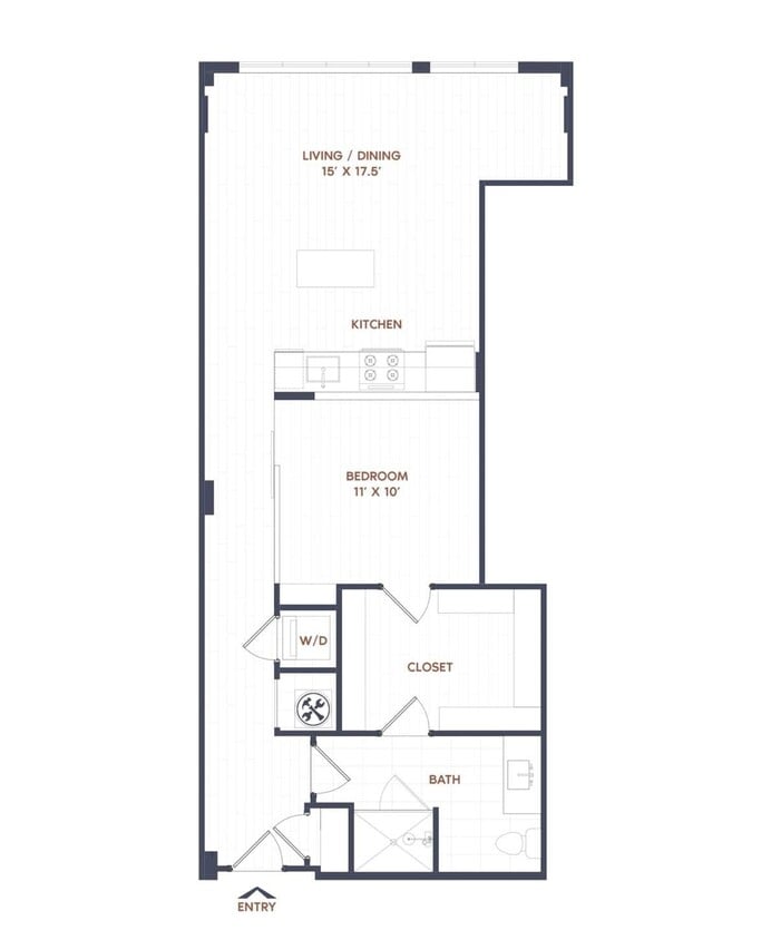 Floor Plan - 1 Bed/1 Bath-A13