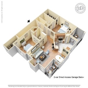 2 Bed 2 Bath 2-car Garage 1416sf - 2 Bed 2 Bath 2-Car Garage 1416 SqFt (1332 Net)