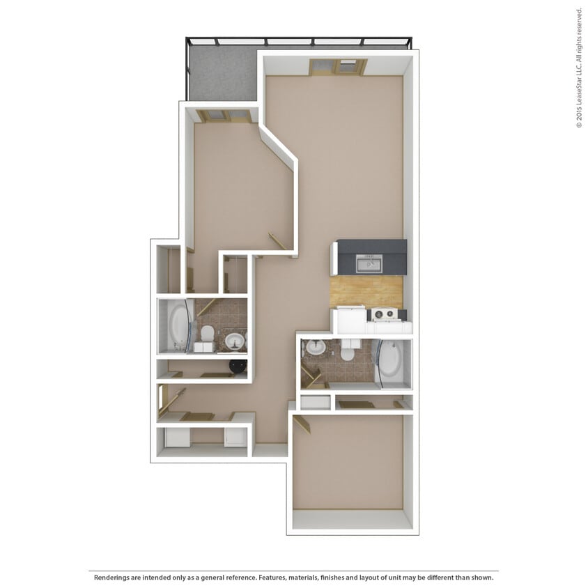 Floor Plan - 2x2b