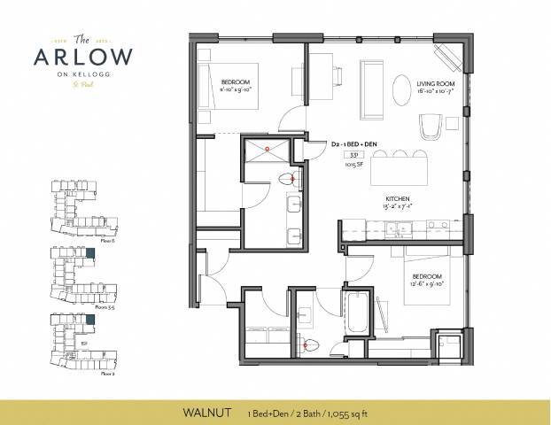 Floor Plan - Walnut | 1+ Den