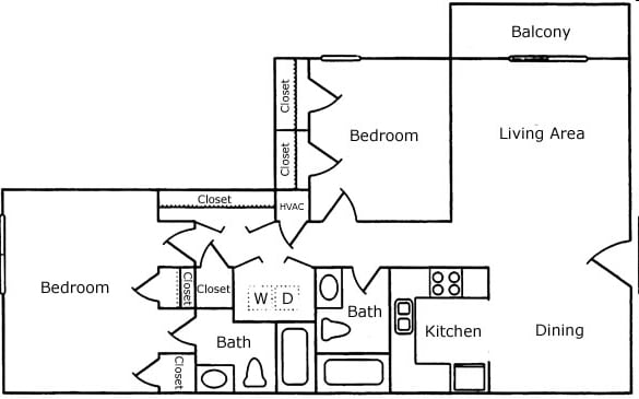 2A - Two Bedroom 2 Bath