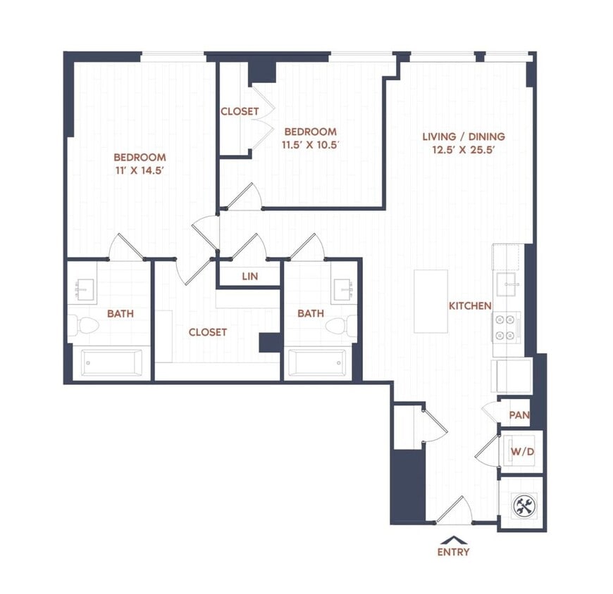 Floor Plan - 2 Bed/2 Bath-B04