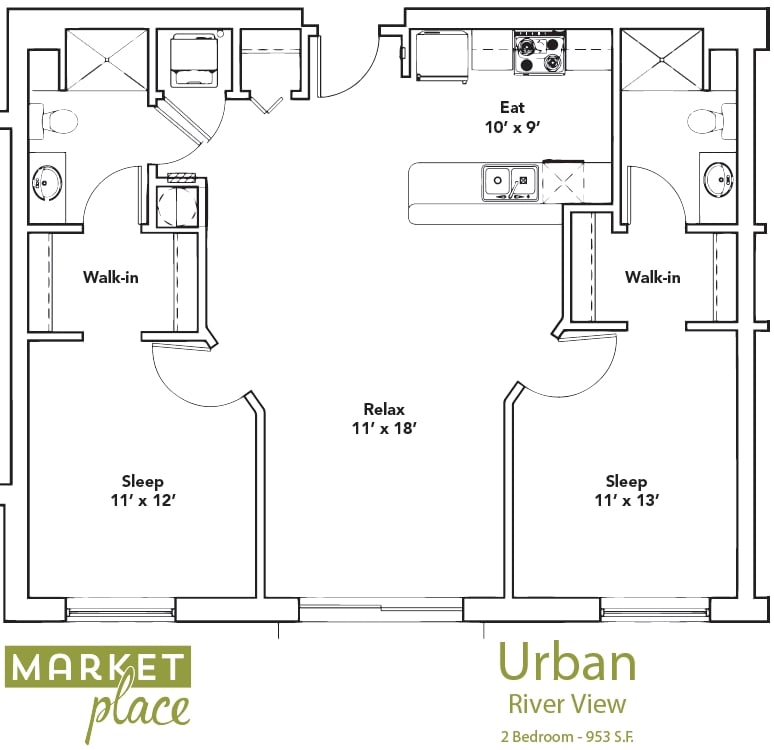 Urban River View - 2 Bed 2 Bath