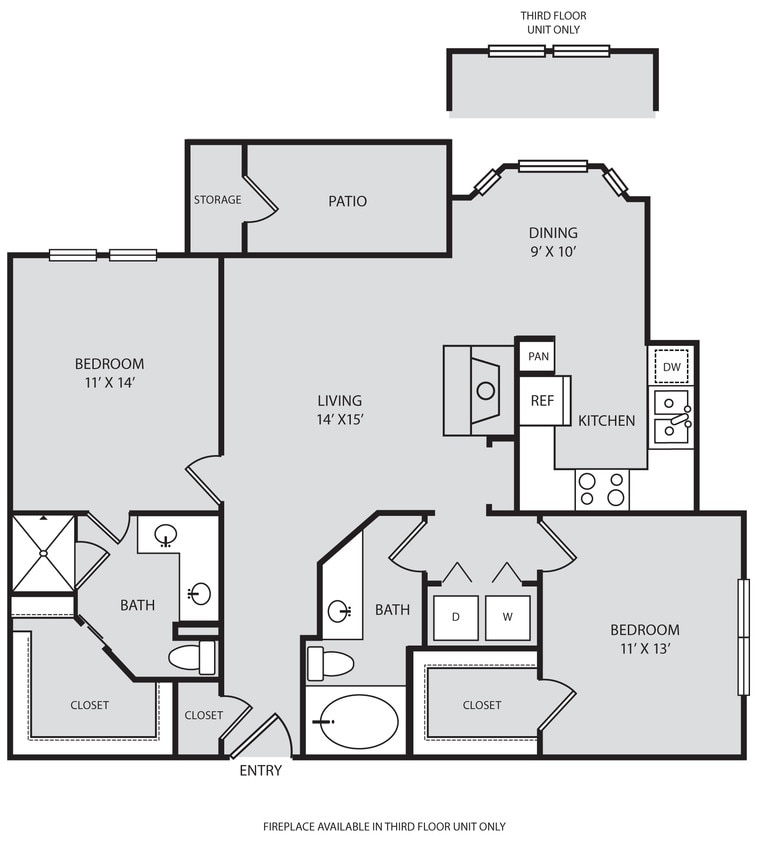 Parc At Wall Street - B3 - 2 Beds - 2 Baths - 1119 Sq. ft. - B3