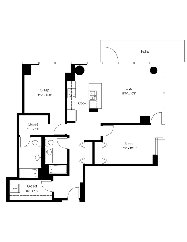 Floor Plan - 2 Bed/2 Bath 