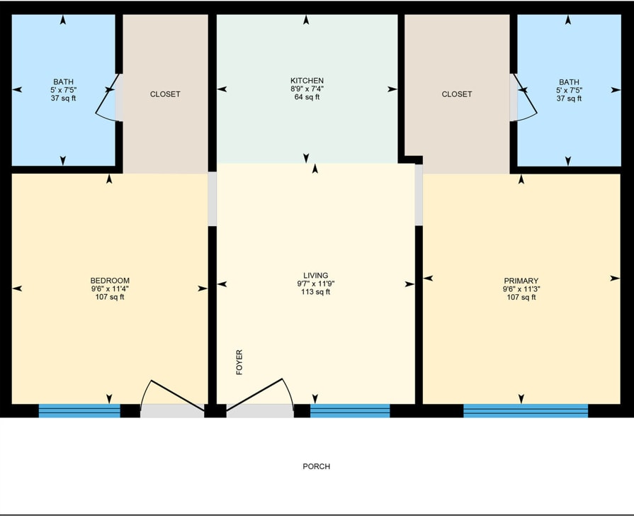Floor Plan - 2BR - Unfurnished