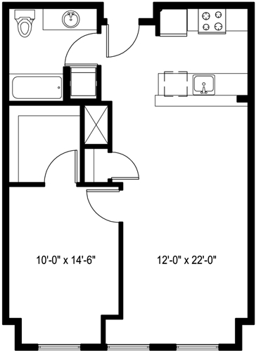 Floor Plan - 1 Bedroom I