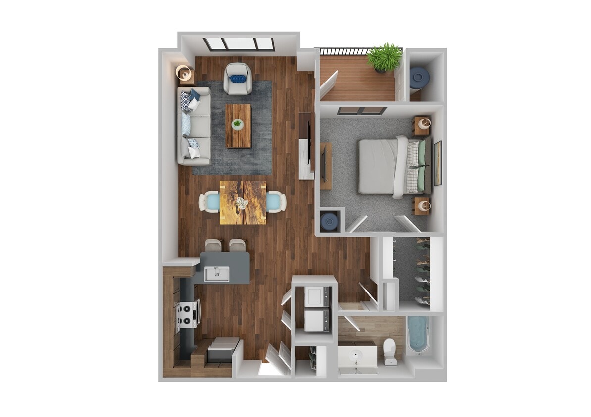 Floor Plan - One Bedroom One Bathroom