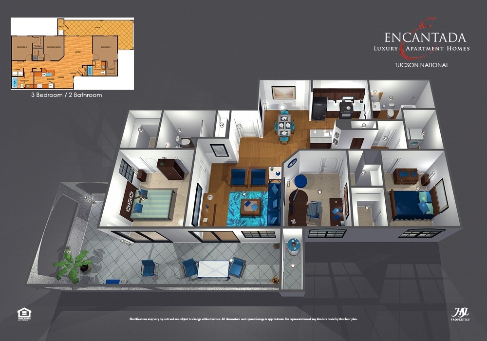 Floor Plan - 3A - Three Bedroom