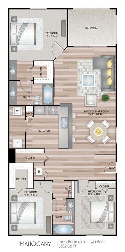 1382 Sq Ft - The Mahogany