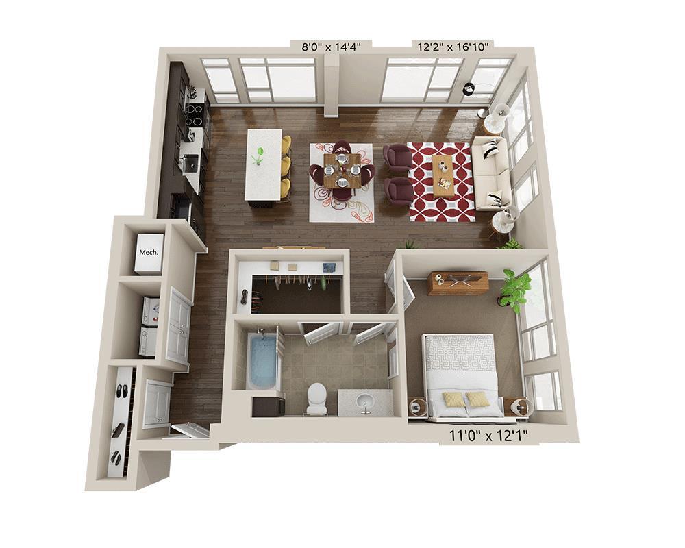 Floor Plan - One Bedroom A1V