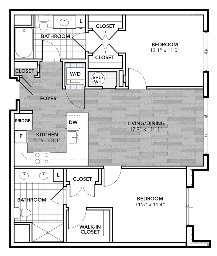 Floor Plan - 2 Bed 2 Bath