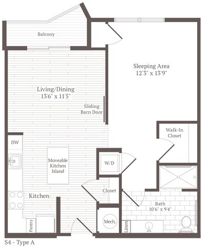Floor Plan - Studio w-nook