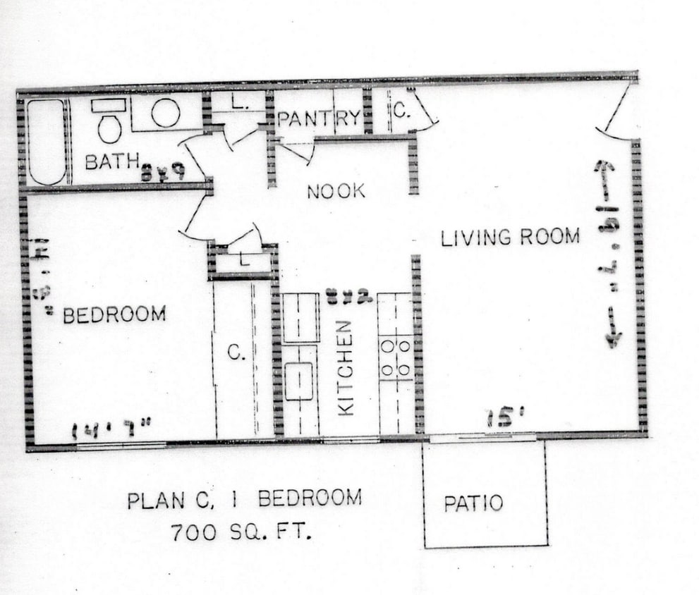 Floor Plan - 1x1 C