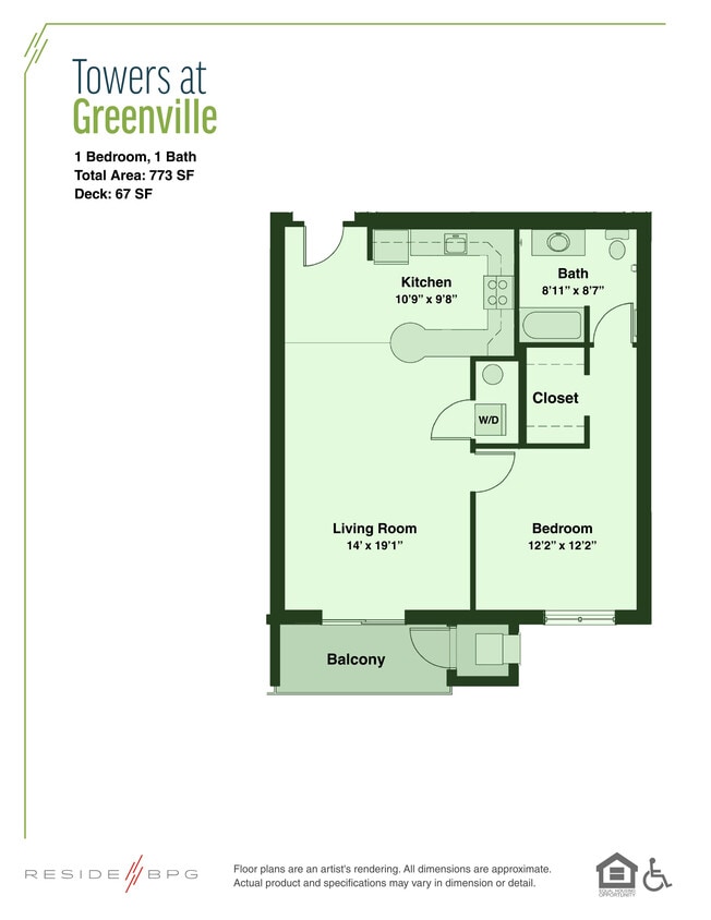 Floor Plan - One Bedroom Large