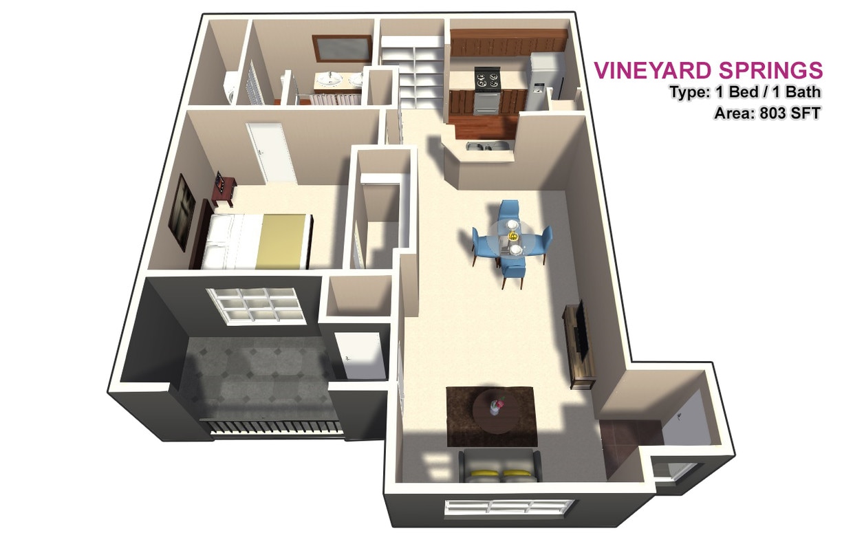 1 BED / 1 BATH - 1 BED / 1 BATH