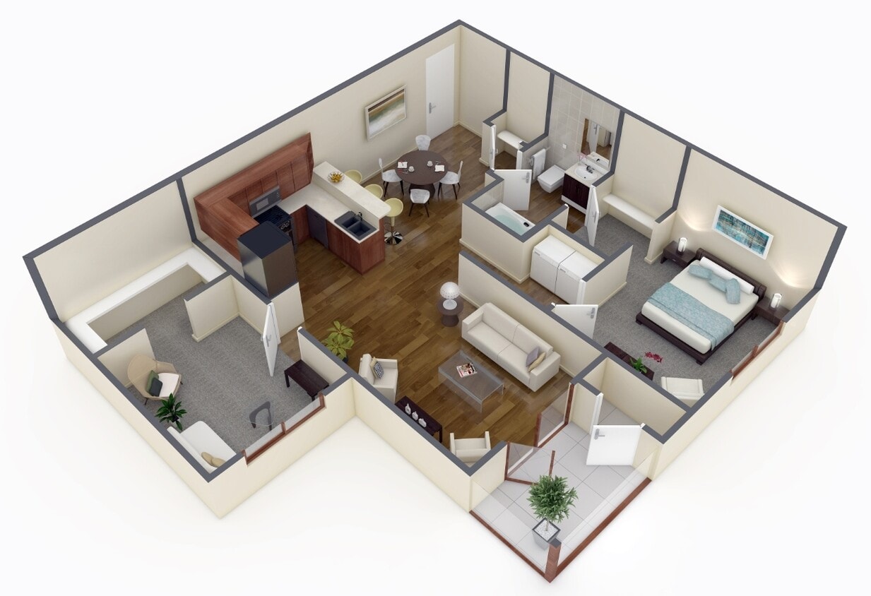 Floor Plan - Two Bedroom One Bath