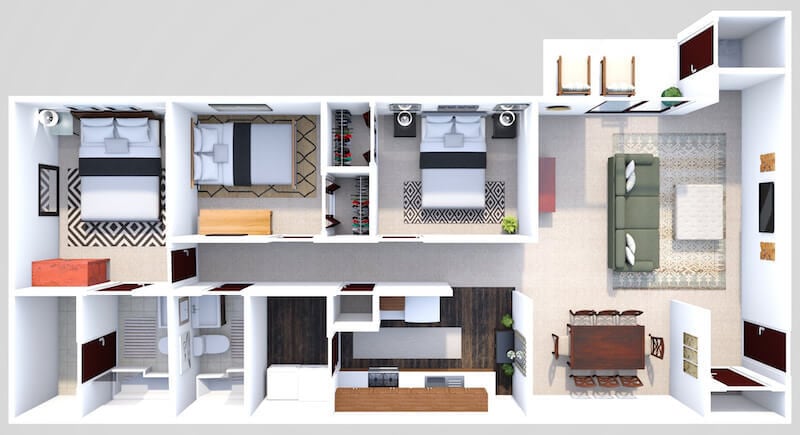 Floor Plan - Phase I - 3 Bed 2 Bath