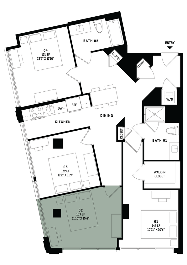 Floor Plan - Co-Living D4-Bedroom 2