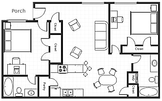 2BR/2BA - 2 Bedroom, 2 Bathroom T2 DOWN
