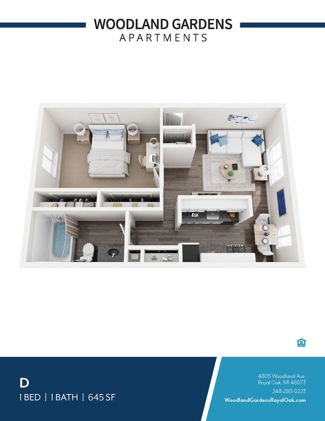 Floor Plan - 1 BEDROOM 1 BATH