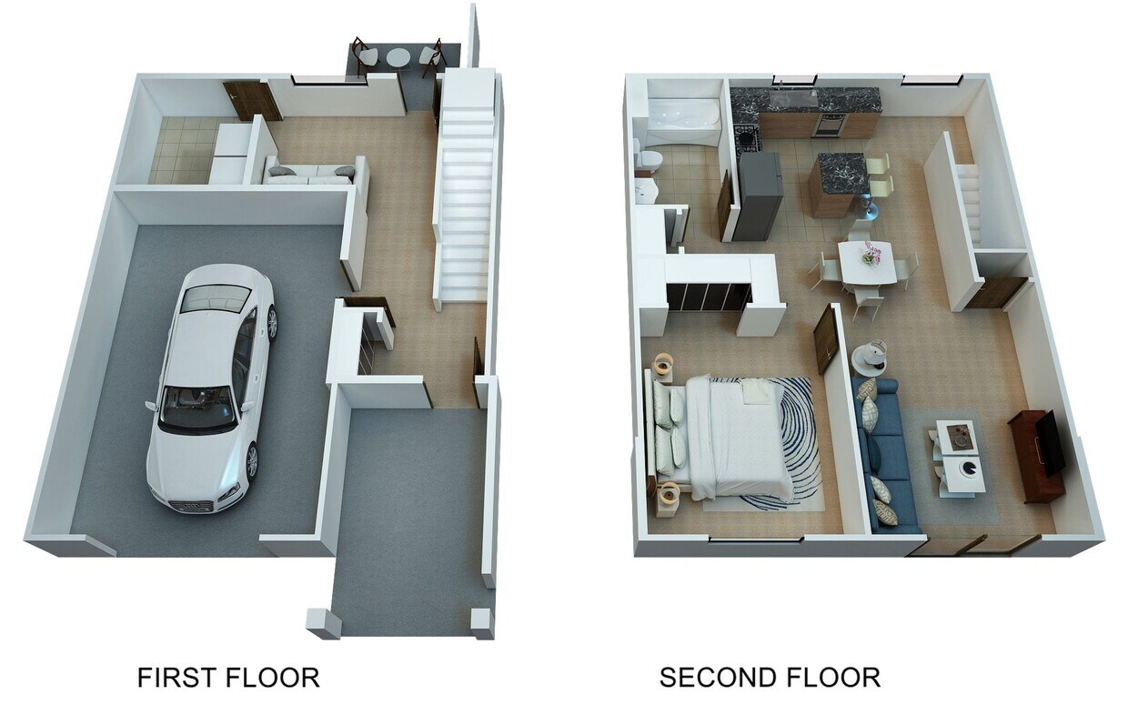 Floor Plan - 1 Bedroom / 1 Bathroom /w Den