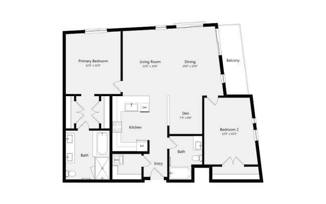 Floor Plan - 2B-DEN (D)