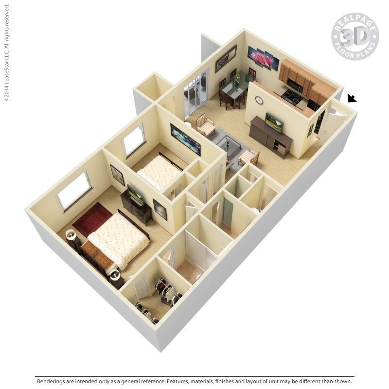 Floor Plan - 2 BEDROOM 2 BATH 1108