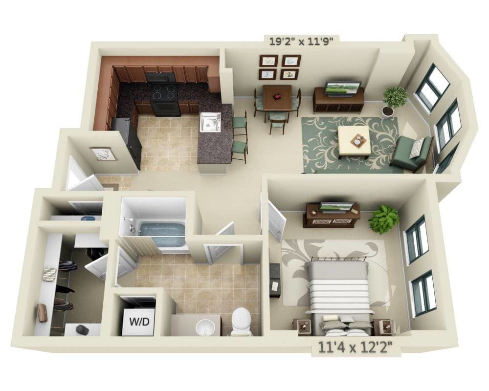 Floor Plan - One Bedroom A1G