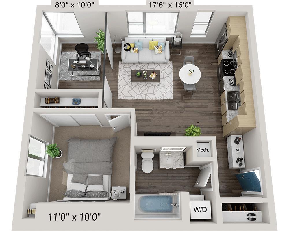 Floor Plan - One Bedroom A1TD
