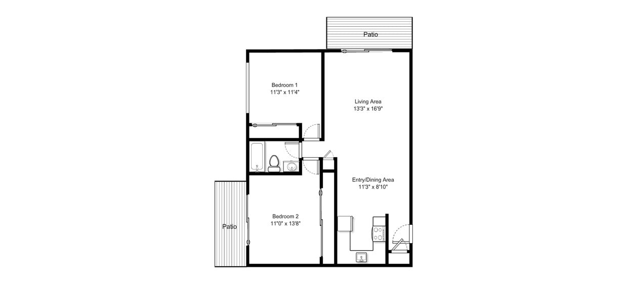 2 Bedroom 1 Bath - 2 Bed 1 Bath