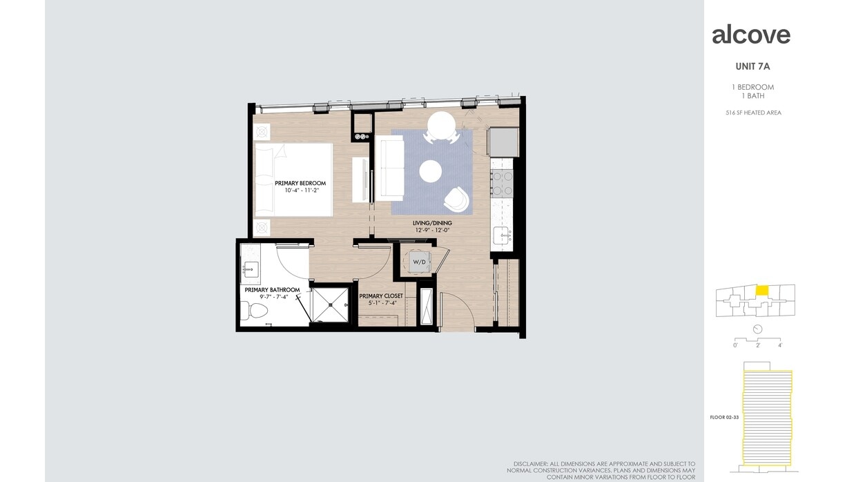 Floor Plan - Alcove One Bedroom 07