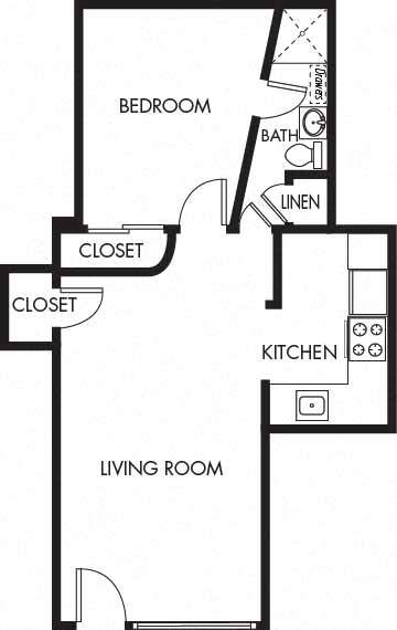 Floor Plan - One Bedroom