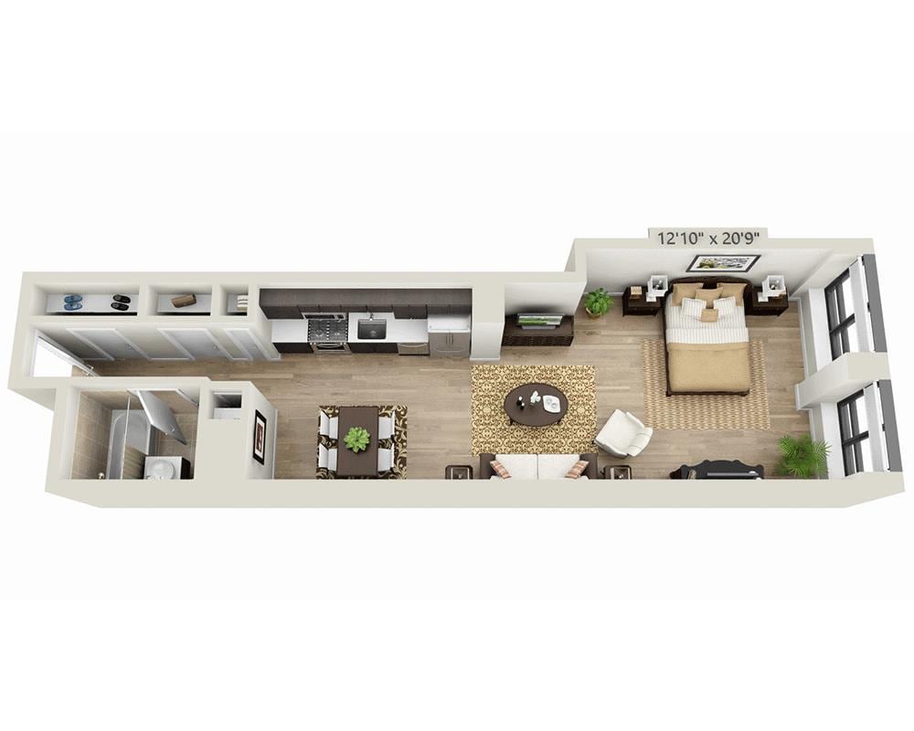 Floor Plan - Studio E1ZC