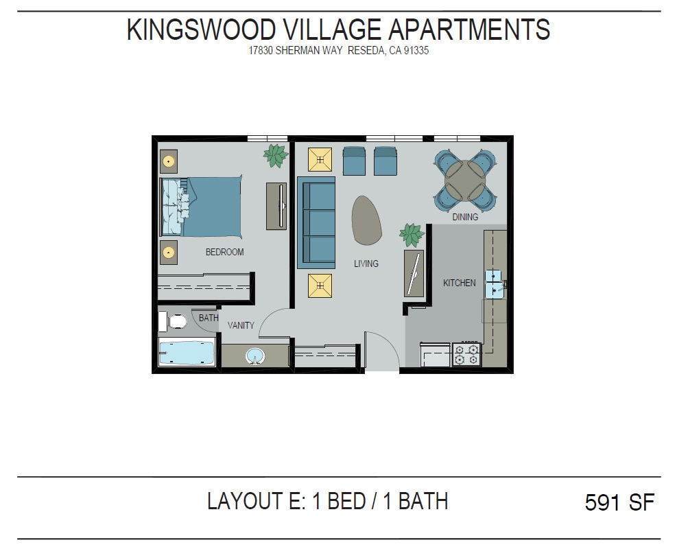 Floor Plan - 1BR/1BA R