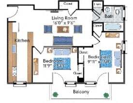 Floor Plan - Renovated 2 Bedroom 02 Tier 
