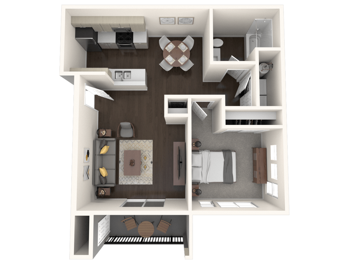 Floor Plan - One Bed One Bath