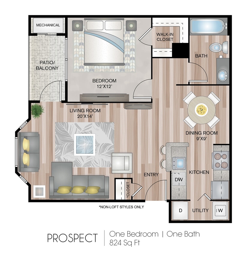 824 Square Feet - Prospect